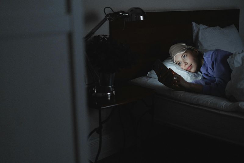 Avoid screens right before sleep to help your mind unwind.