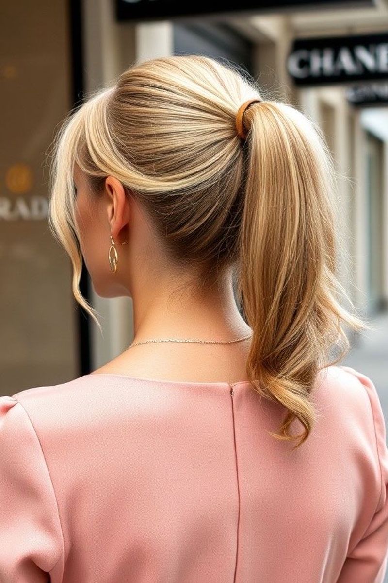 Sleek Ponytail with Face-Framing Layers