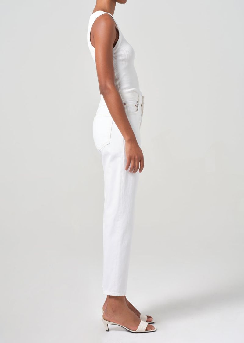 Agolde Pinch Waist Crop White Jeans