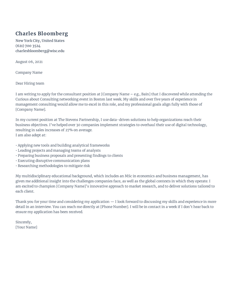 Using a Generic Resume or Cover Letter