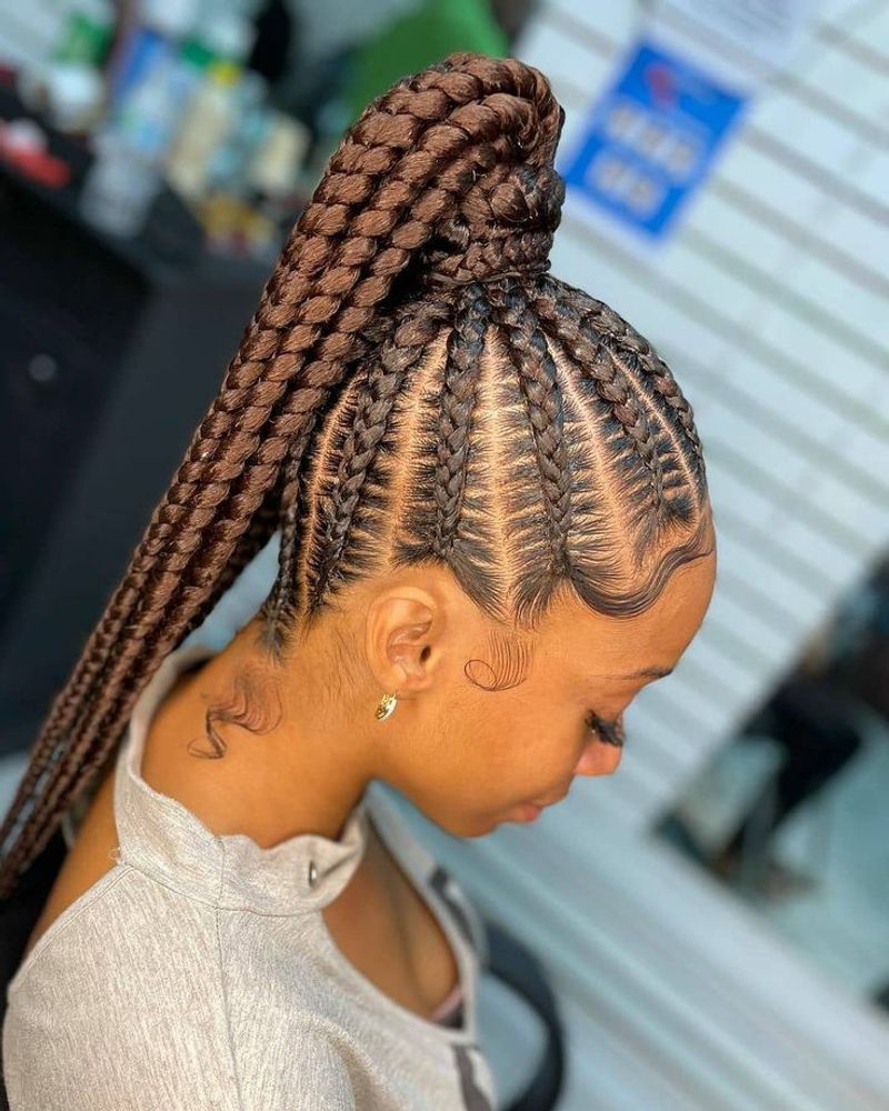 Ponytail with Feed-In Braids