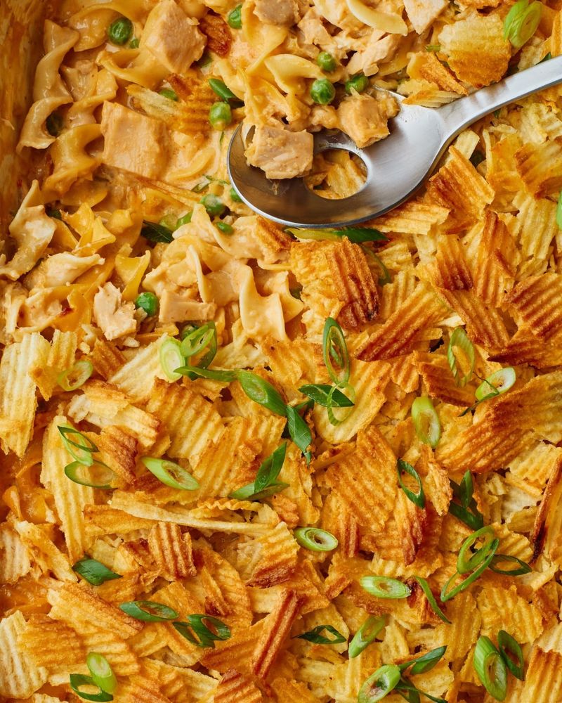 Tuna Noodle Casserole with Potato Chips