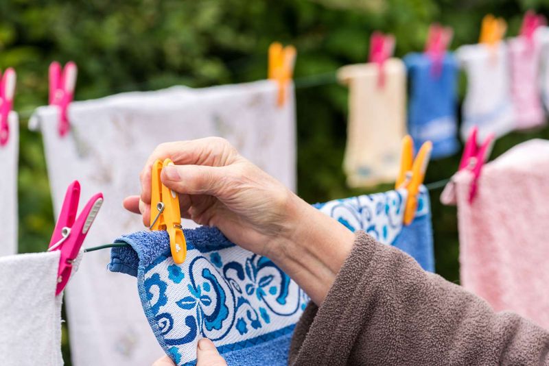 Hanging Clothes on a Line to Dry