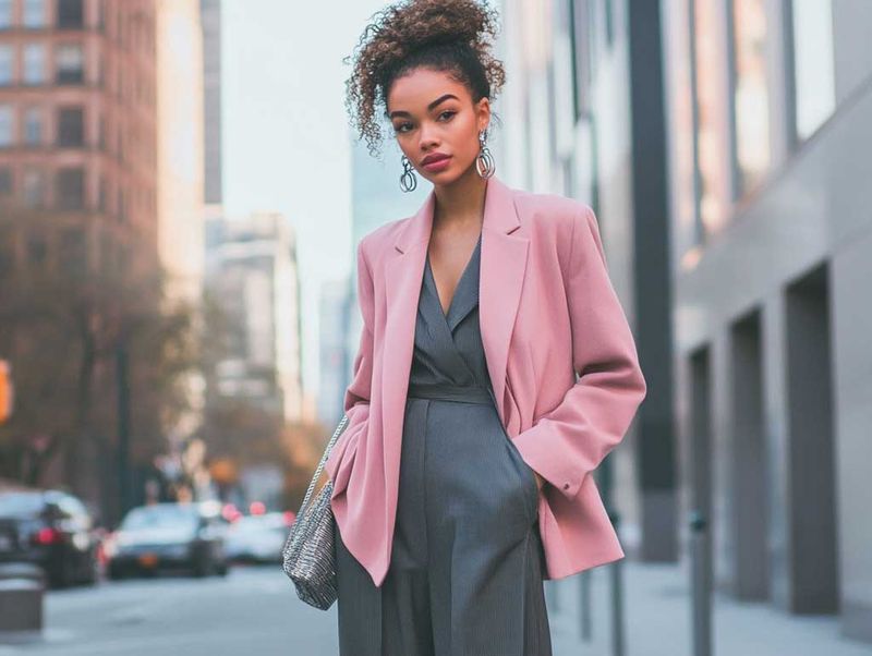 Soft Pink and Charcoal Gray