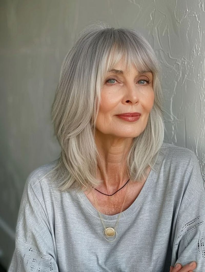 Textured Crop with Side-Swept Bangs