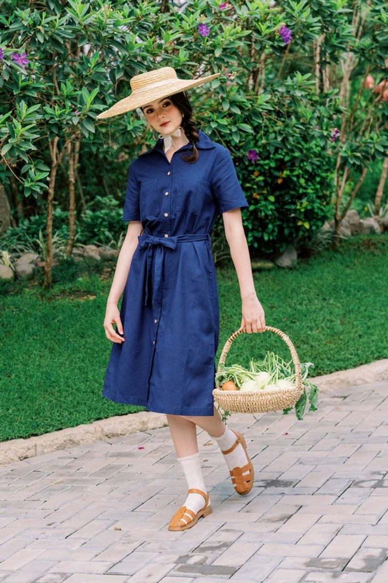 Button-Front Cotton Dress
