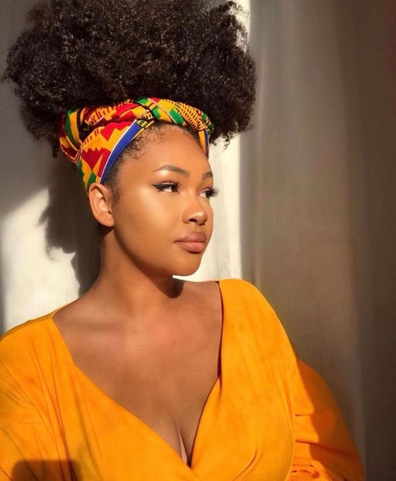 Scarf-Wrapped Afro