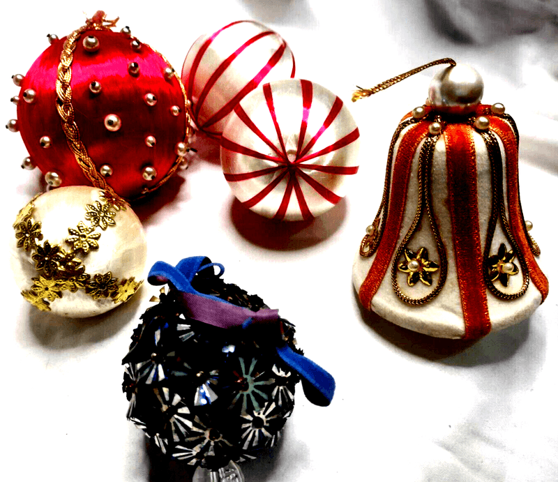 Beaded and handmade ornaments from the 1950s–60s