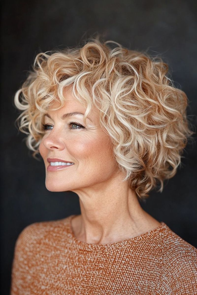 Curly Bob with Side Part