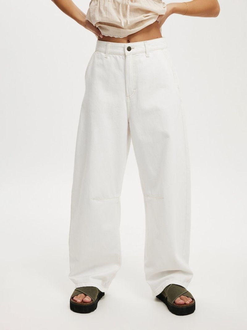 NEXT White Barrel Jeans