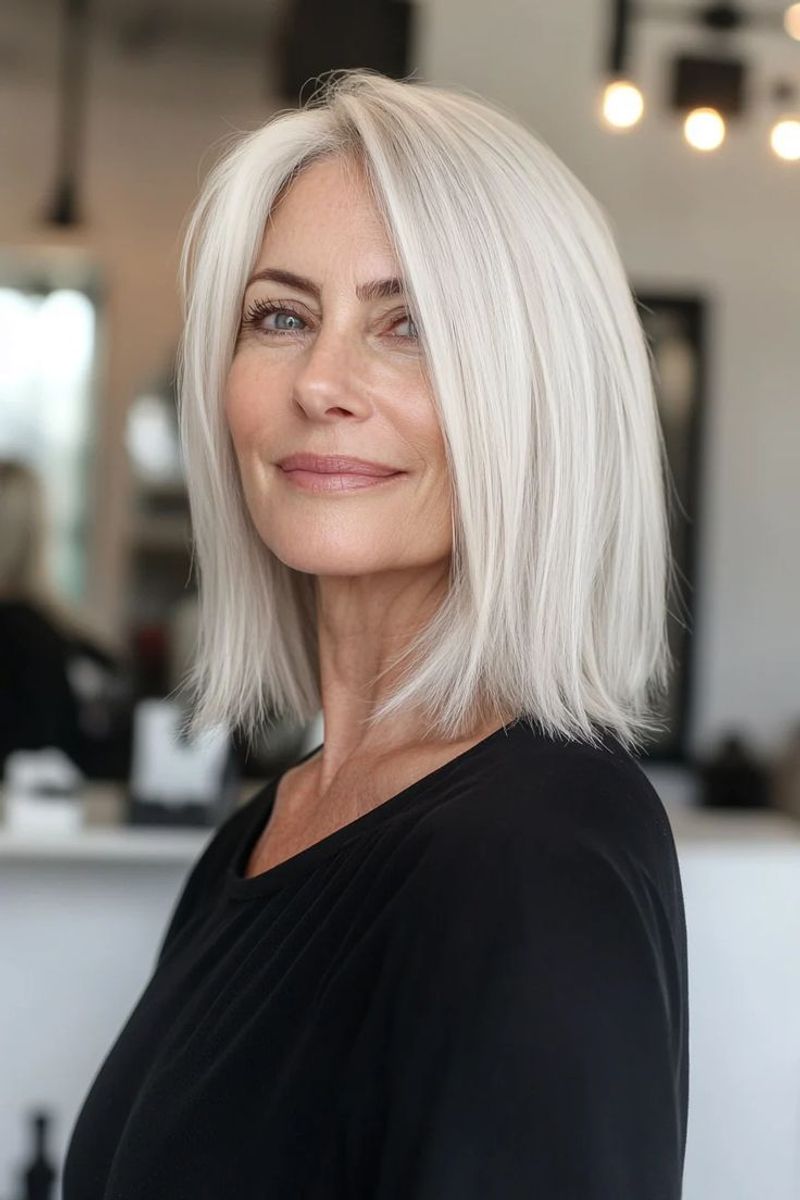 Modern Lob with Tousled Waves