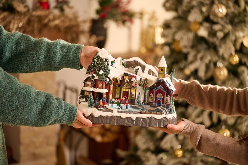 Valery Madelyn Lighted Sledding Hill Christmas Village