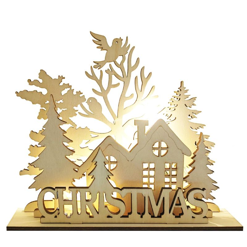 Gagedecy Laser-Cut Lighted Christmas Village House Set