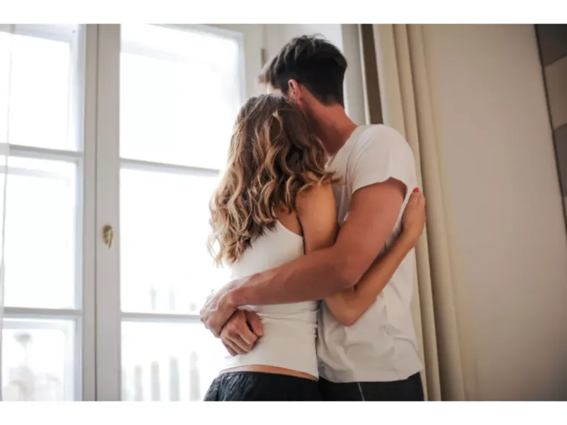 She Touches Him Gently and Often