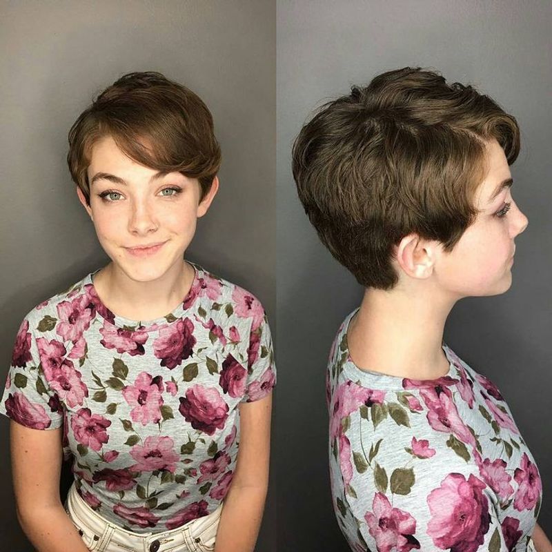 Textured Crop with Side-Swept Fringe