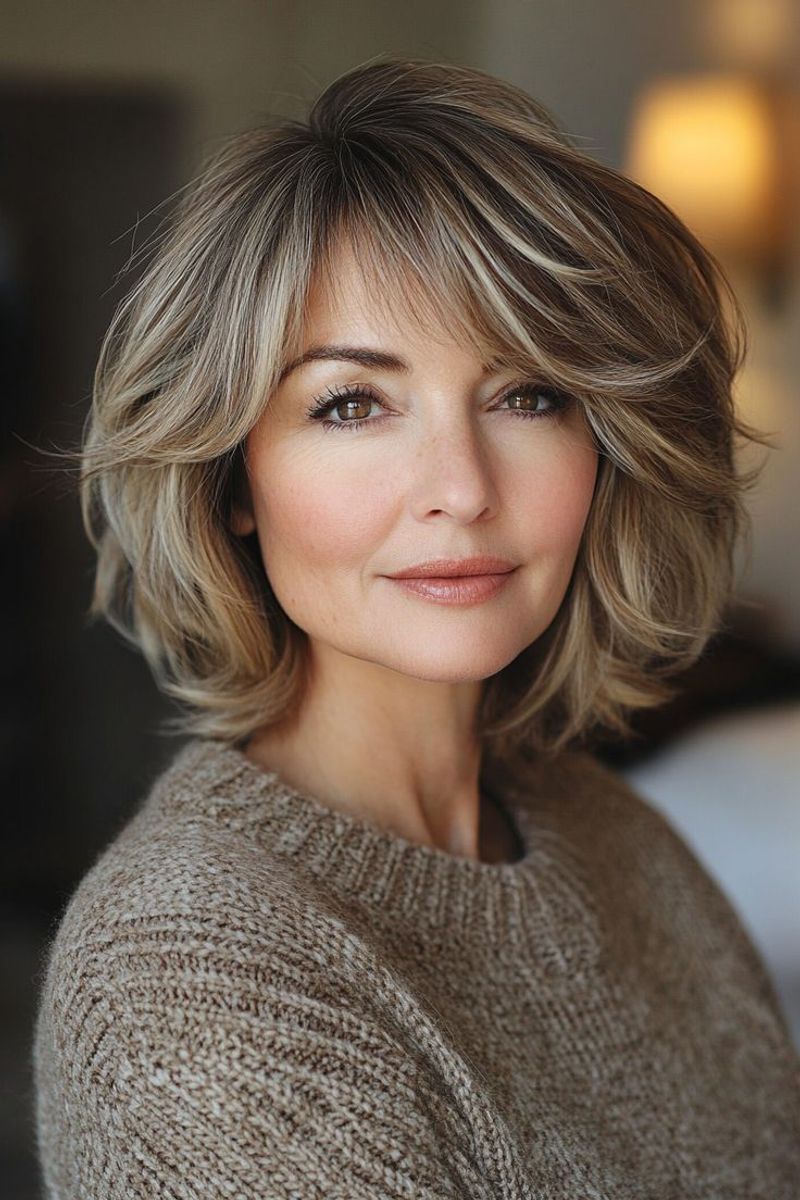 Textured Bob with Feathered Ends