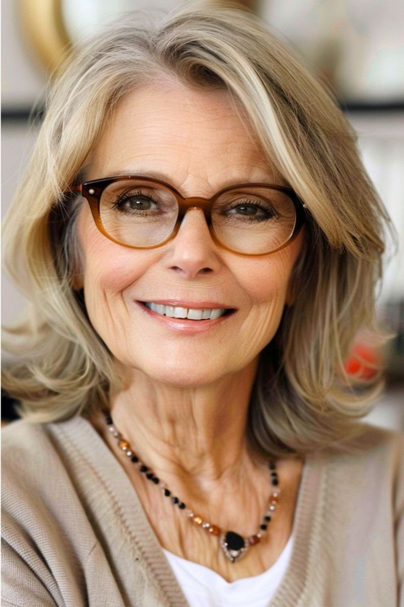 Medium-Length Layers with Side Part