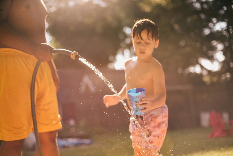 Drinking from the hose and eating whatever was around