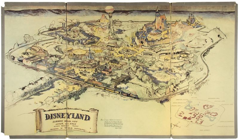 Original Disneyland Maps and Tickets