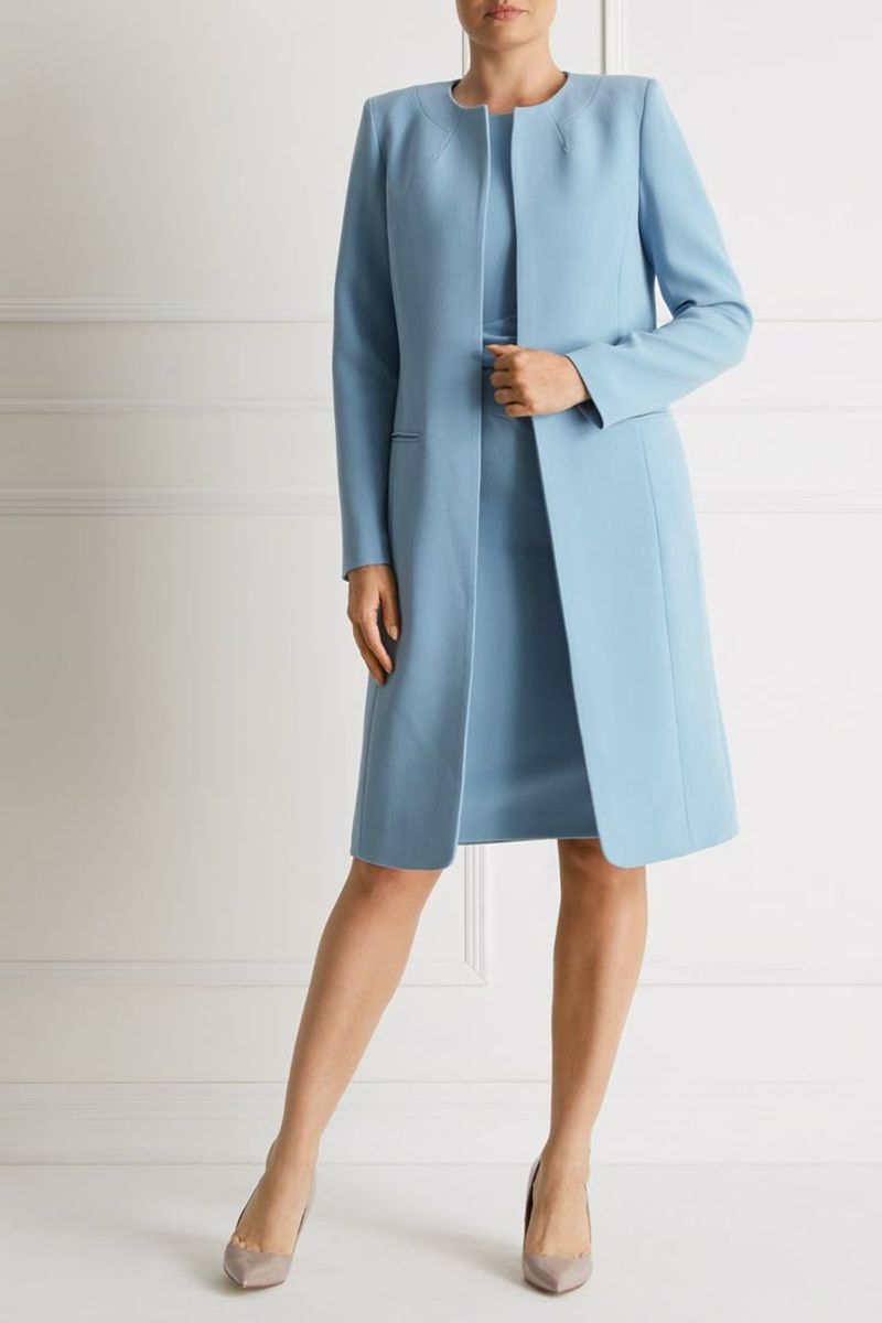 Sheath Dress + Longline Blazer or Duster Coat