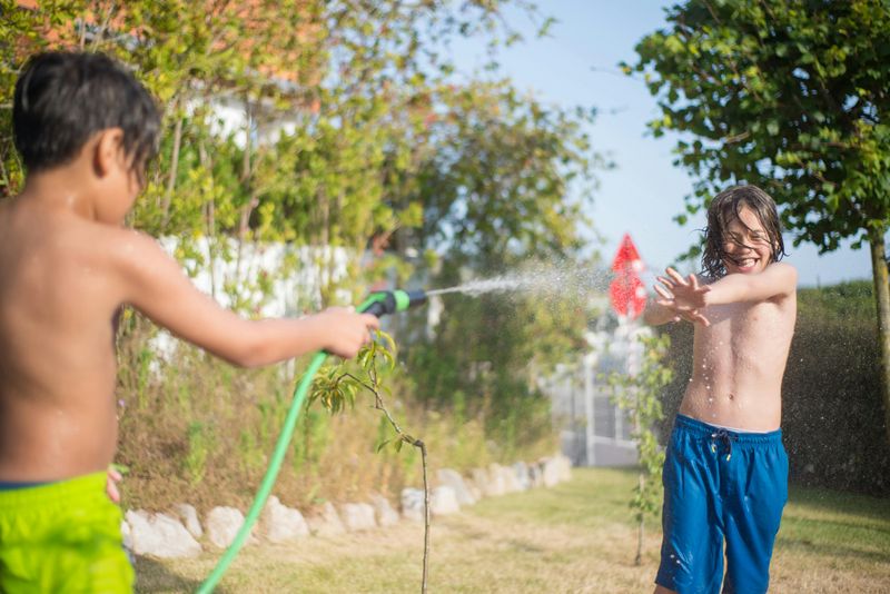 Playing With the Hose or Sprinkler