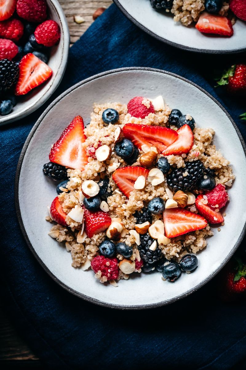 Quinoa Breakfast Bowl with Nuts and Berries