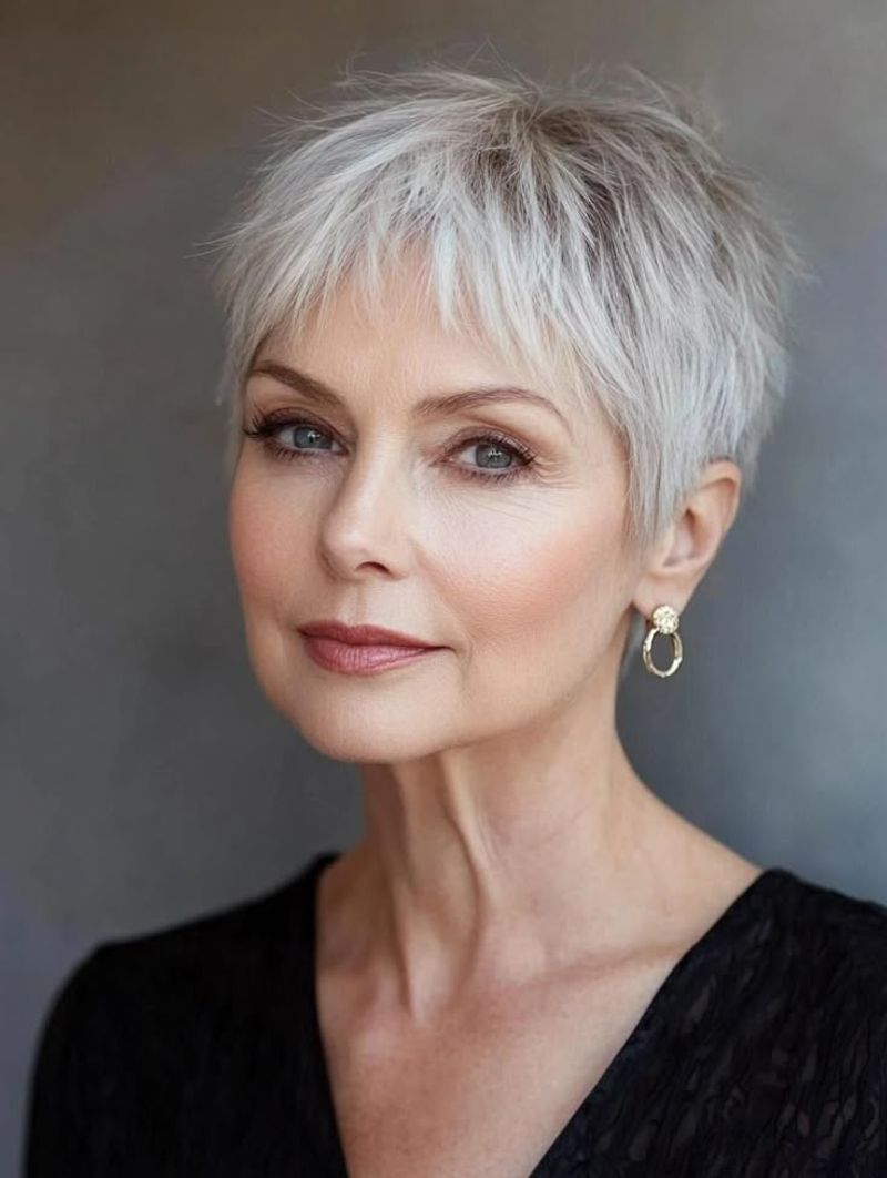 The Pixie Cut with Side Swept Bangs