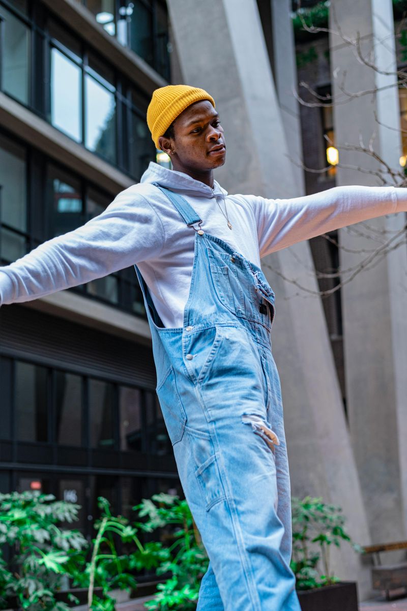 Overalls with One Strap Down