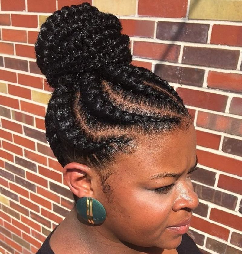 Braided Cornrow Updo
