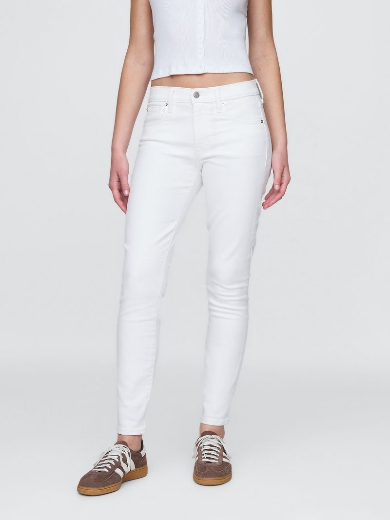 Gap Mid-Rise True Skinny White Jeans