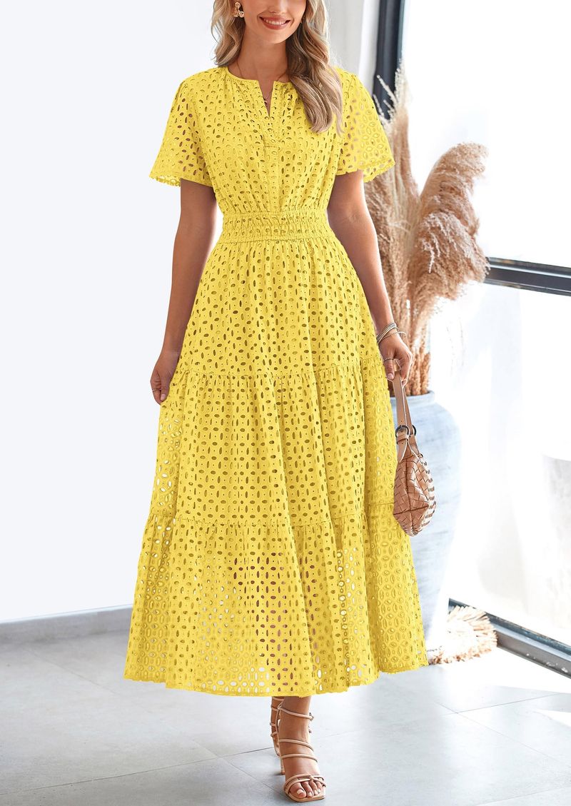 PrettyGarden Eyelet Maxi Dress – $45