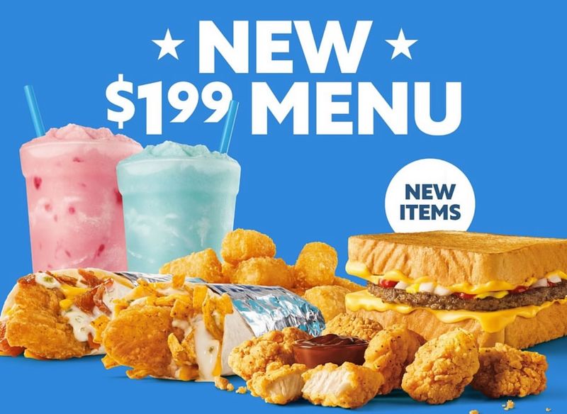 Sonic $1.99 Menu Items (Wraps, Queso Wraps, Fries)