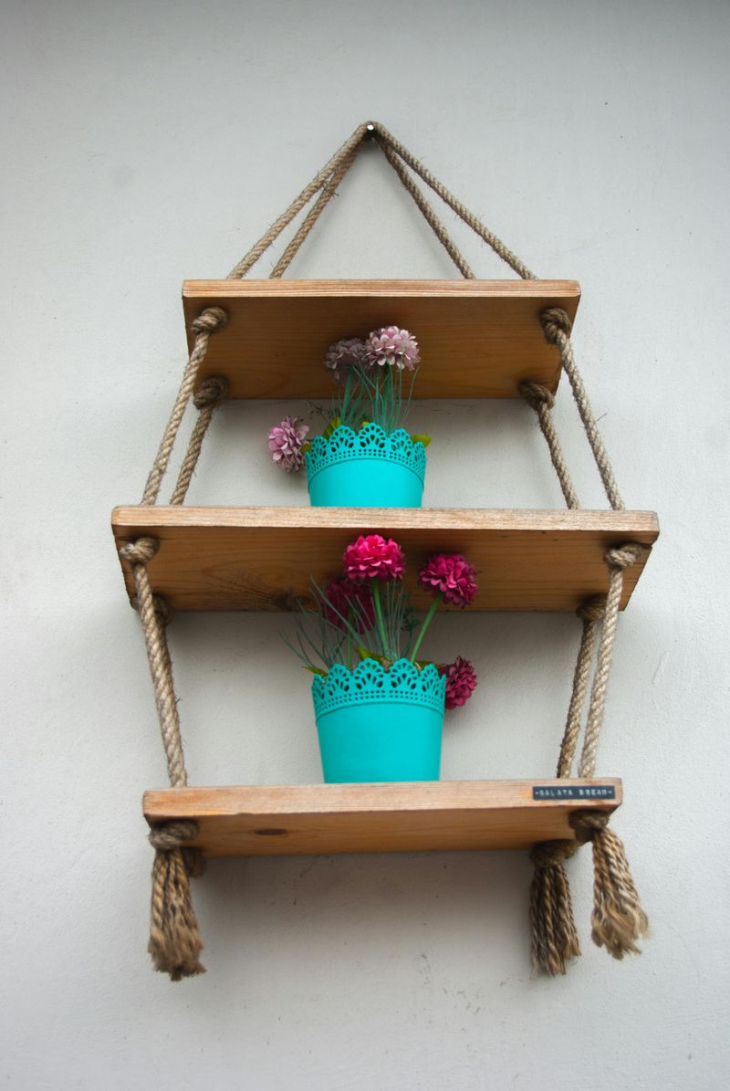 Create a “built-in” look with temporary shelving