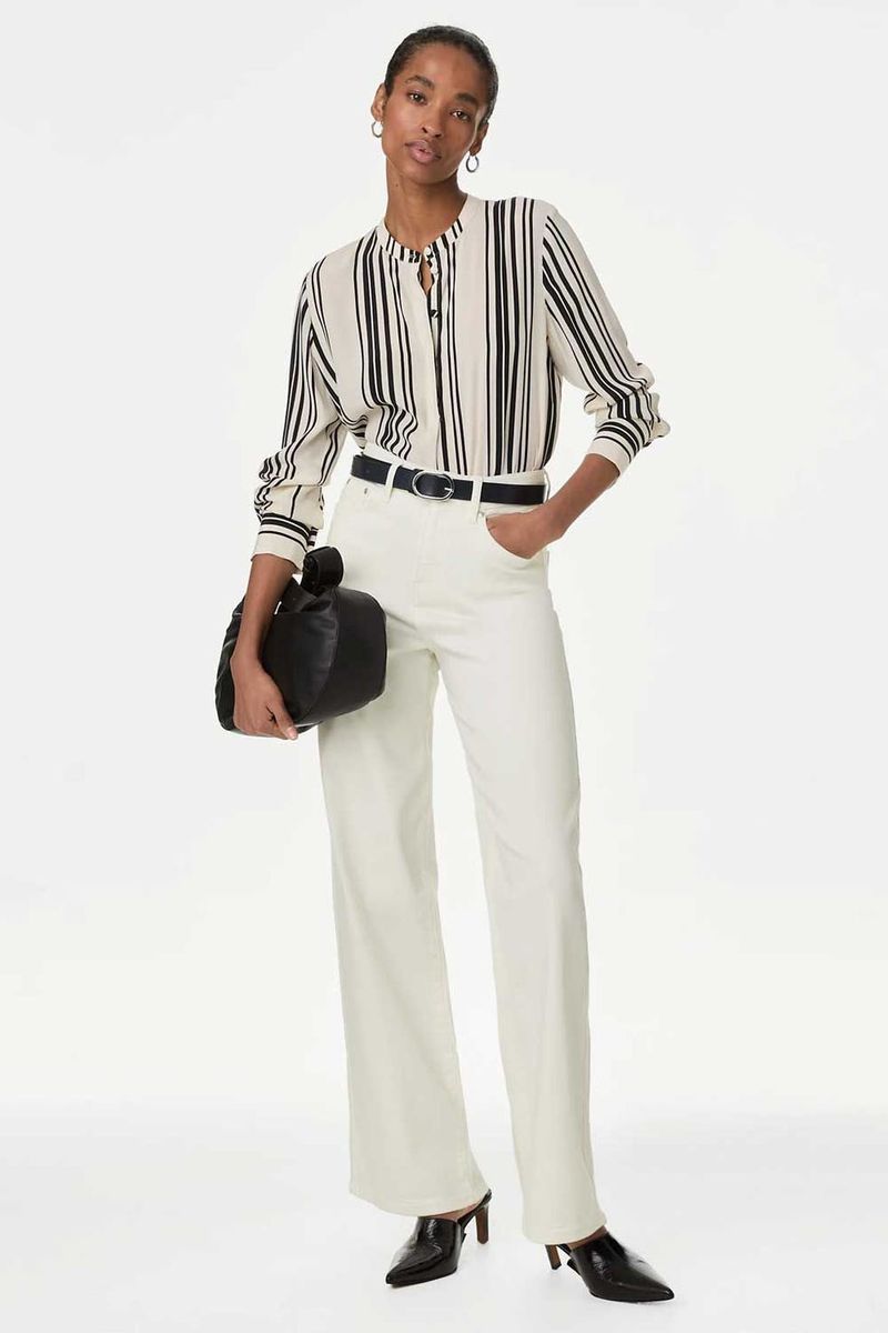 Marks & Spencer High-Rise White Jeans