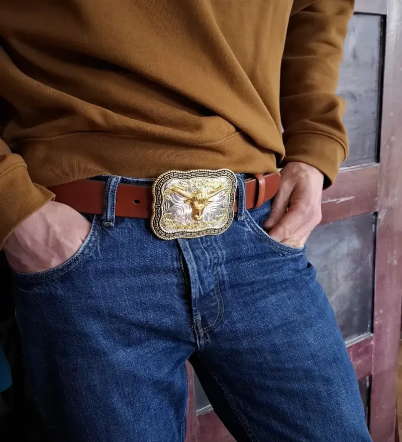 Wide, Flashy Belts with Big Buckles