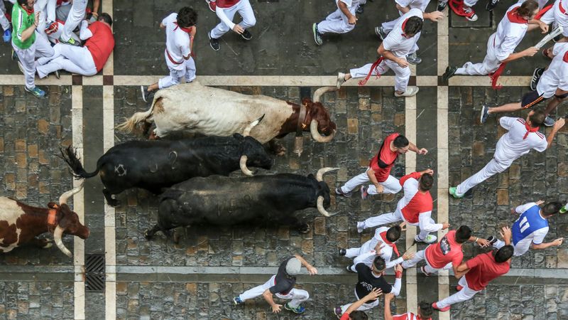 Running with the Bulls in Pamplona