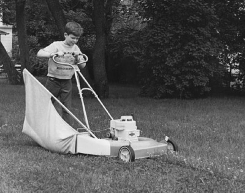 Mowing the Lawn—with a Blade-Only Push Mower