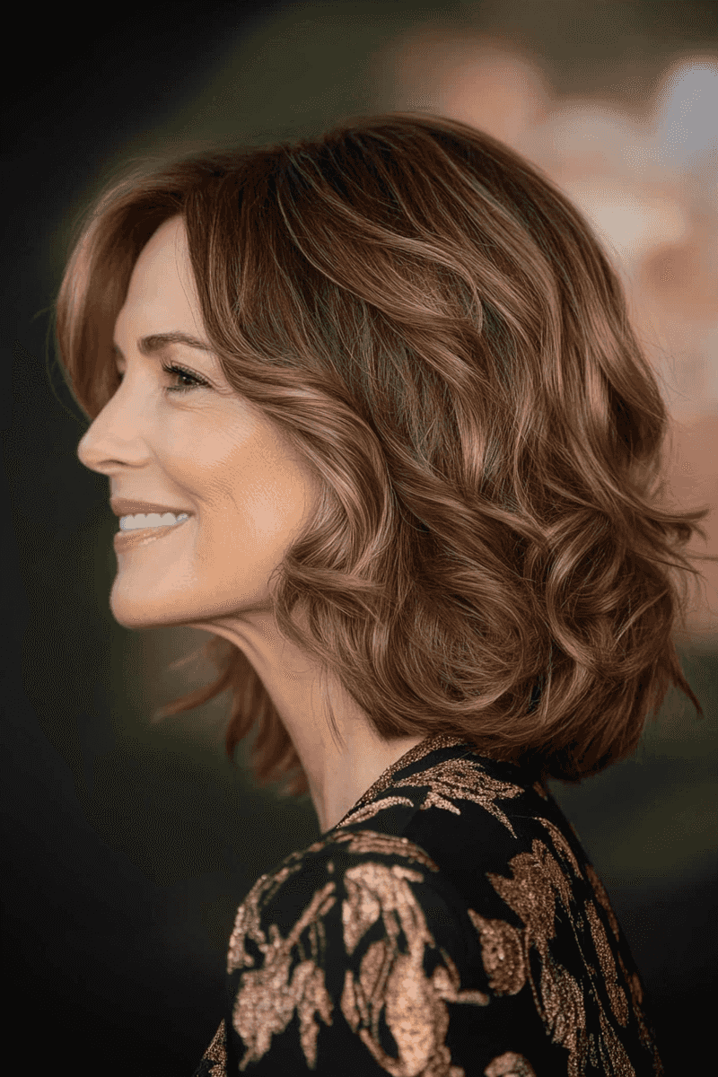 Shoulder-Length Waves with Face-Framing Highlights