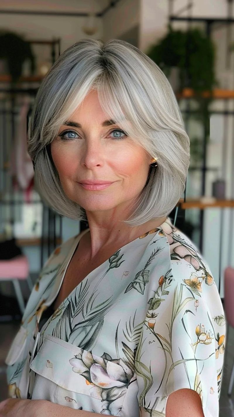 Layered Bob with Side-Swept Bangs
