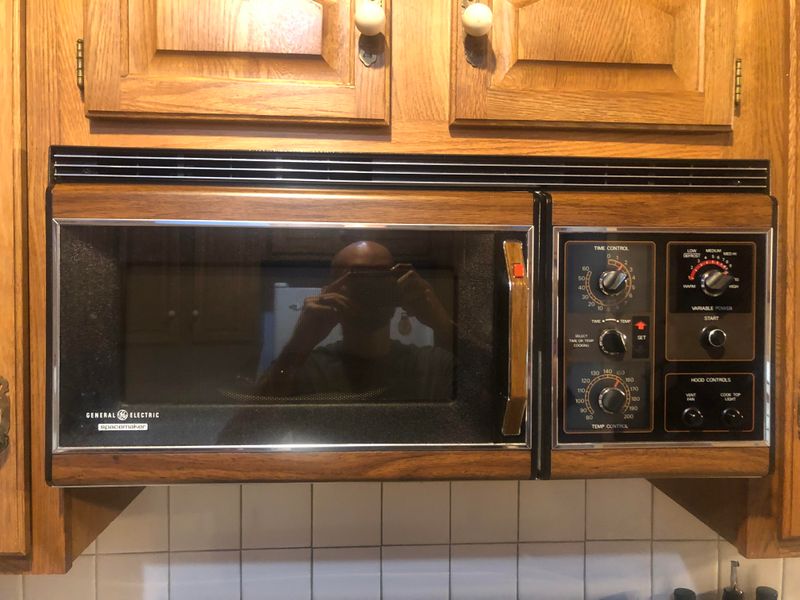 Microwave with Wood-Grain Finish