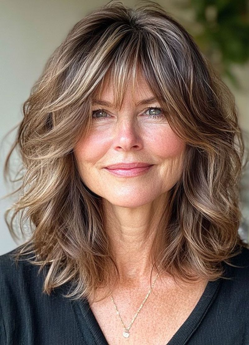 Collarbone-Length Cut with Curtain Bangs
