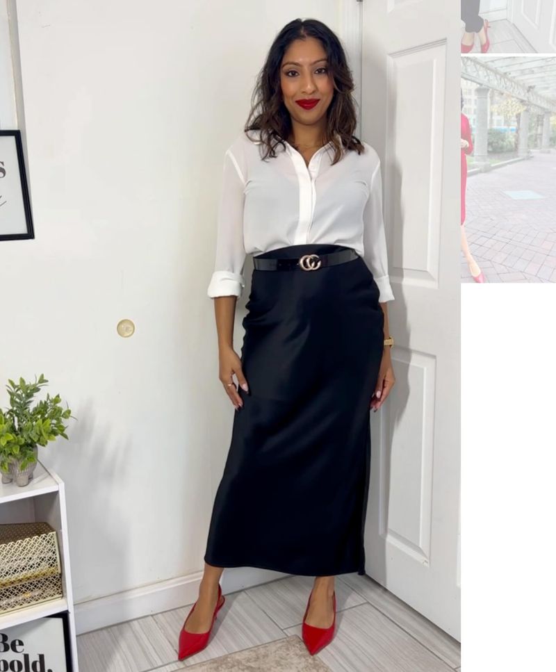 Blouse + Pencil Skirt + Kitten Heels