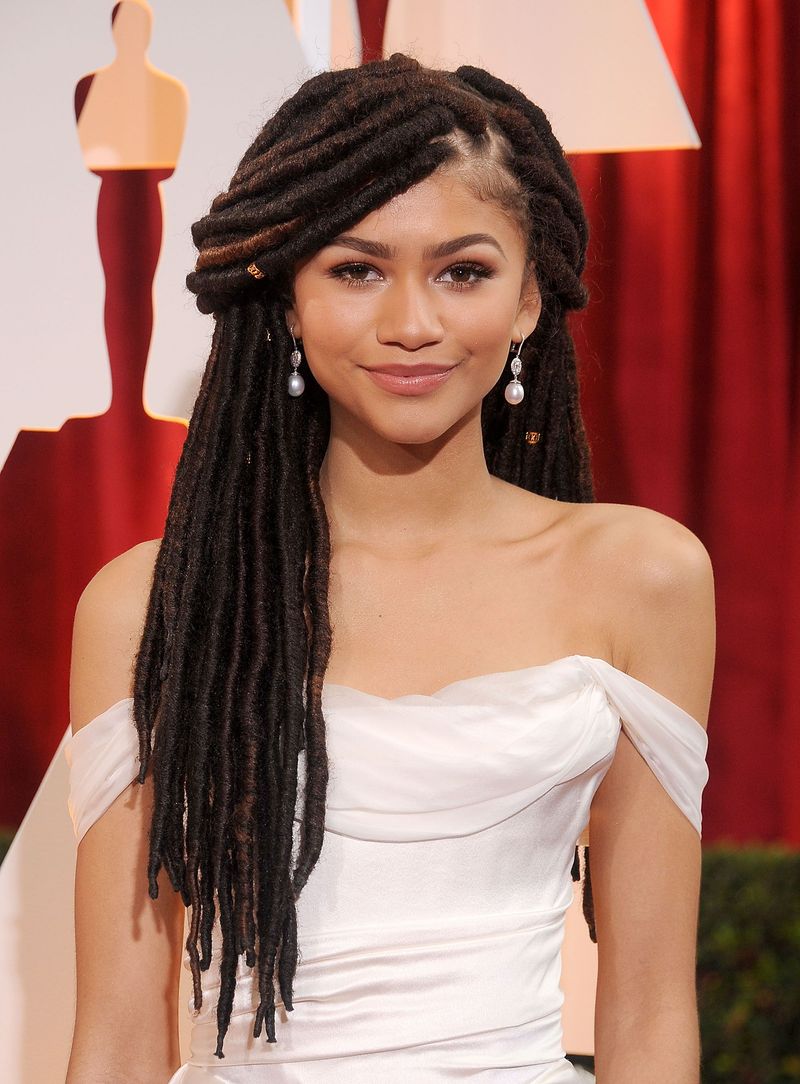 Faux Locs Crown Updo