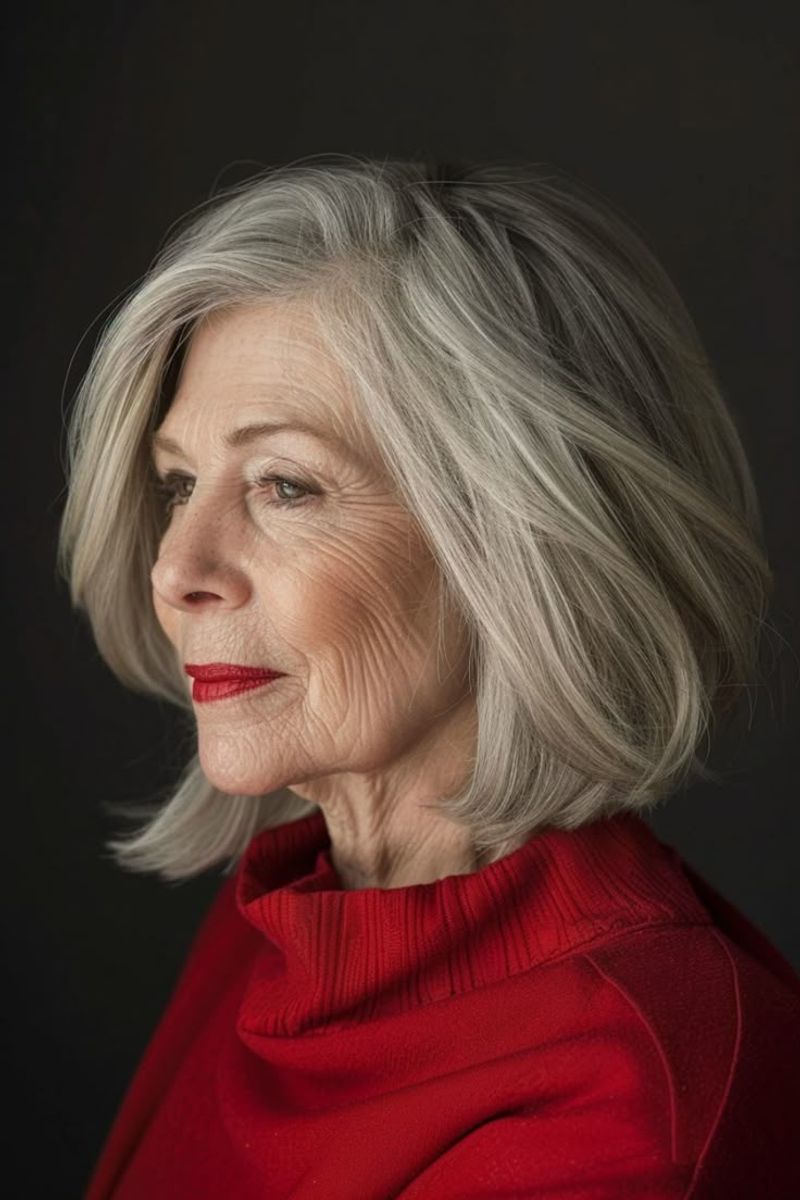 Natural Gray Lob (Long Bob)