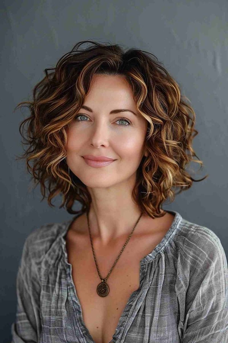 Curly Bob with Natural Volume