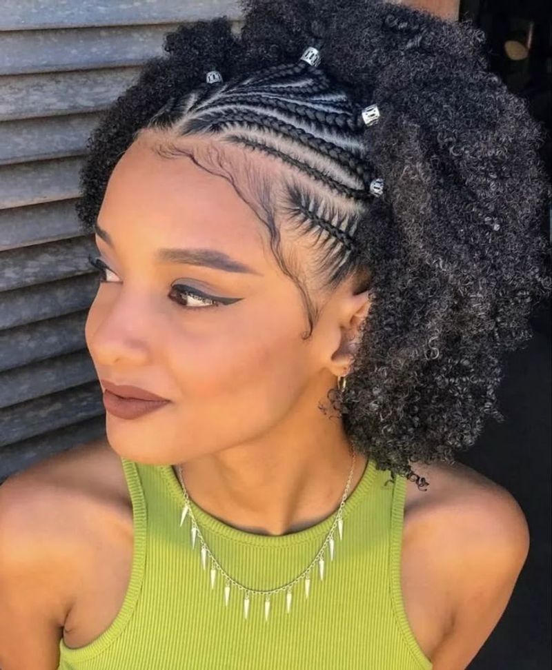Braided Front, Afro Back