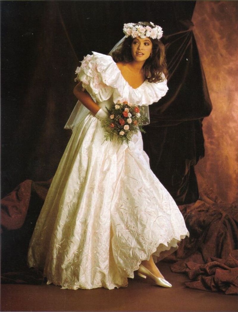1980s Princess Gown with Puff Sleeves