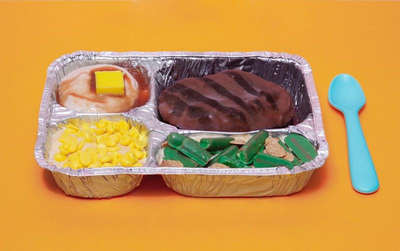 Frozen TV Dinners in Compartment Trays