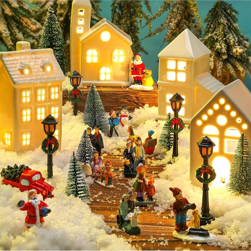 Soaoo 25‑Piece Lighted Christmas Village Set