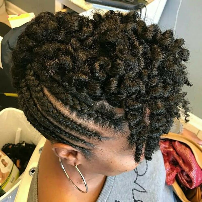 Flat Twist Updo with Curls